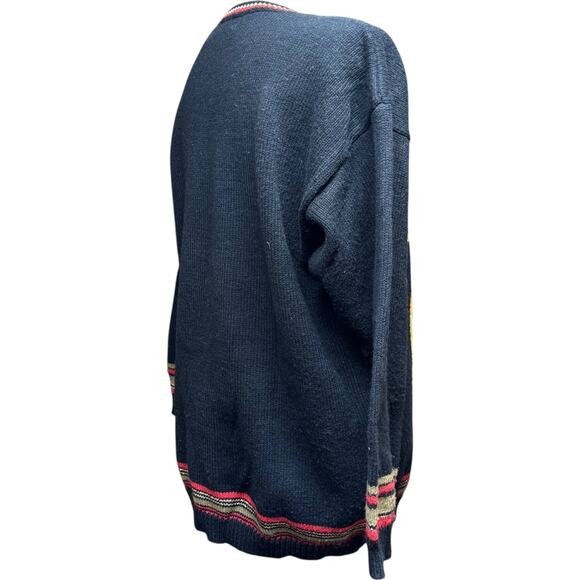 Sue Brett Collection Vintage Tassel Sweater Black Red Gold Silver Medium - Picture 5 of 8